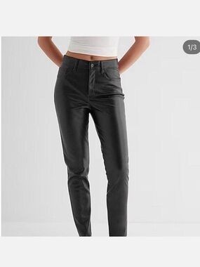 Express Black Faux Leather High-Rise Skinny Pants